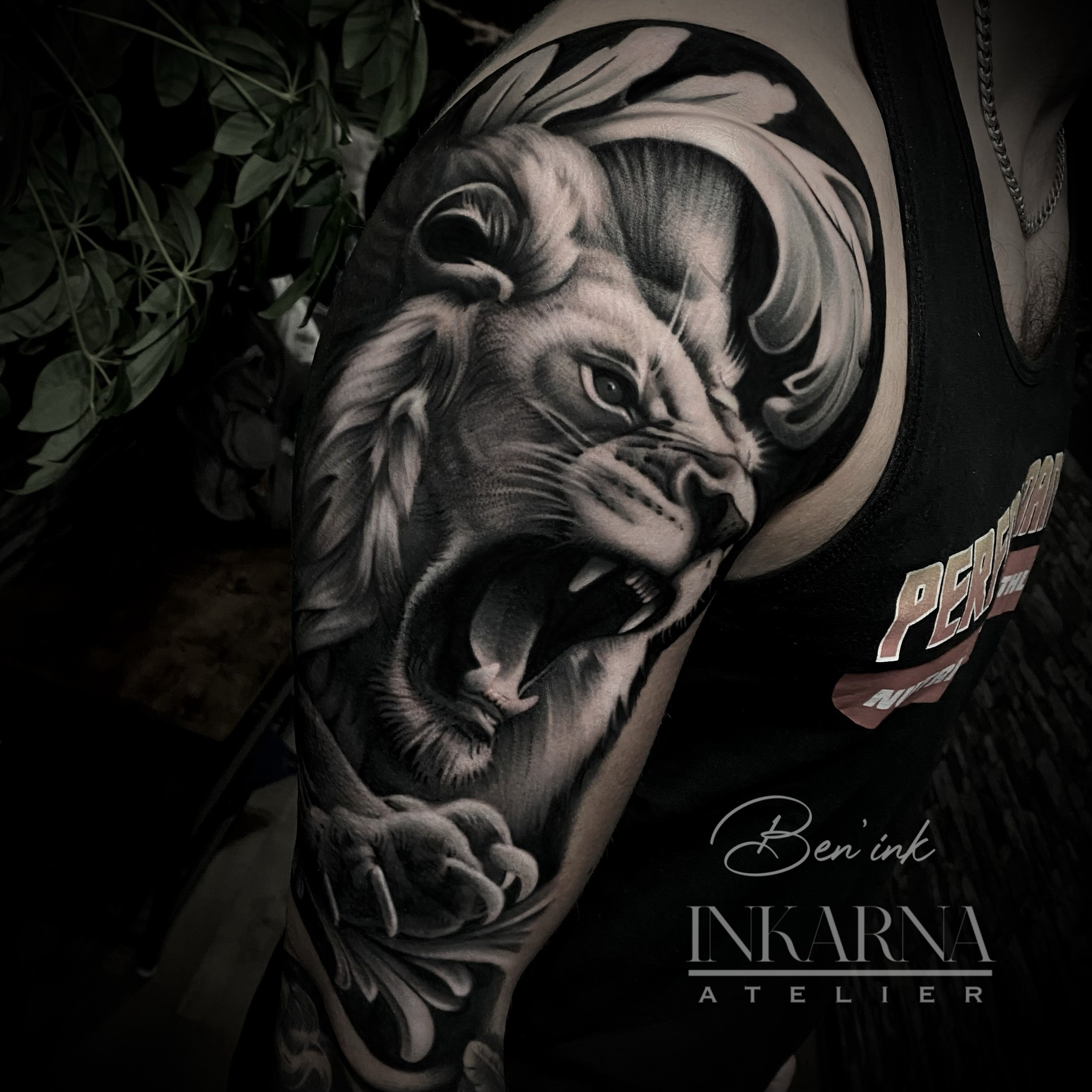 Le Lion de Némée — tatouage par Ben INK