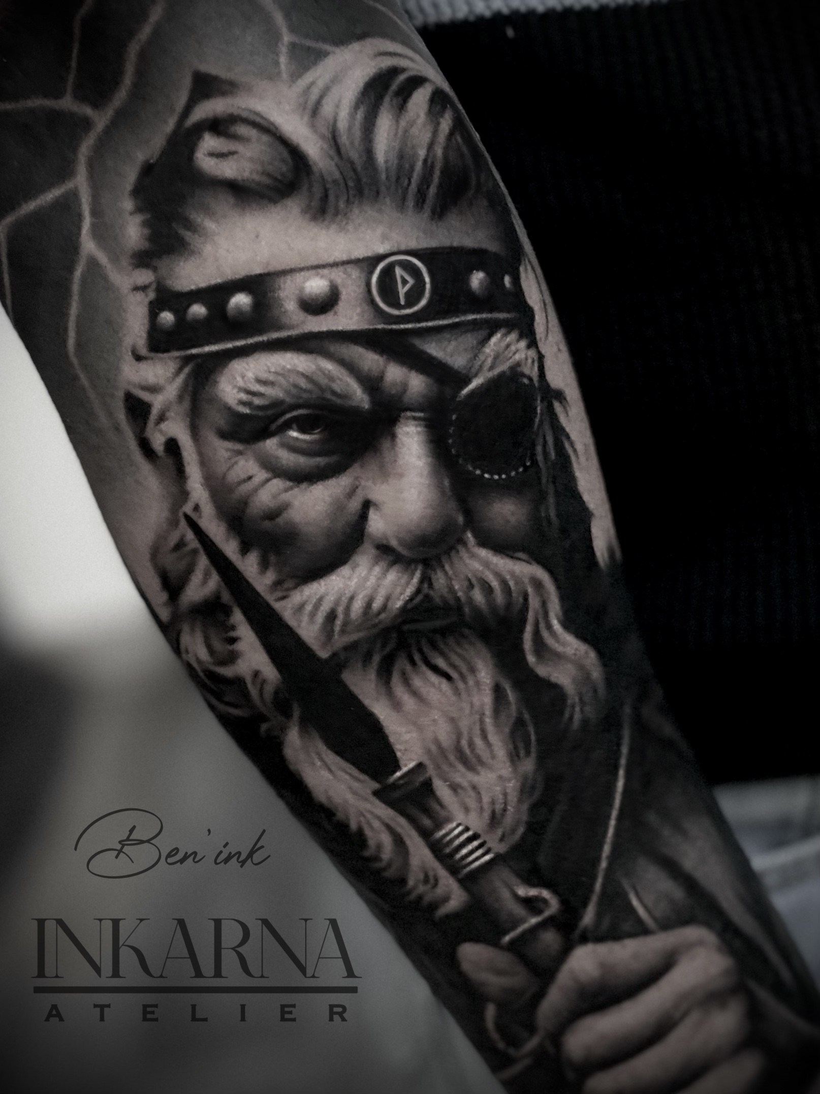 Odin — tatouage par Ben INK