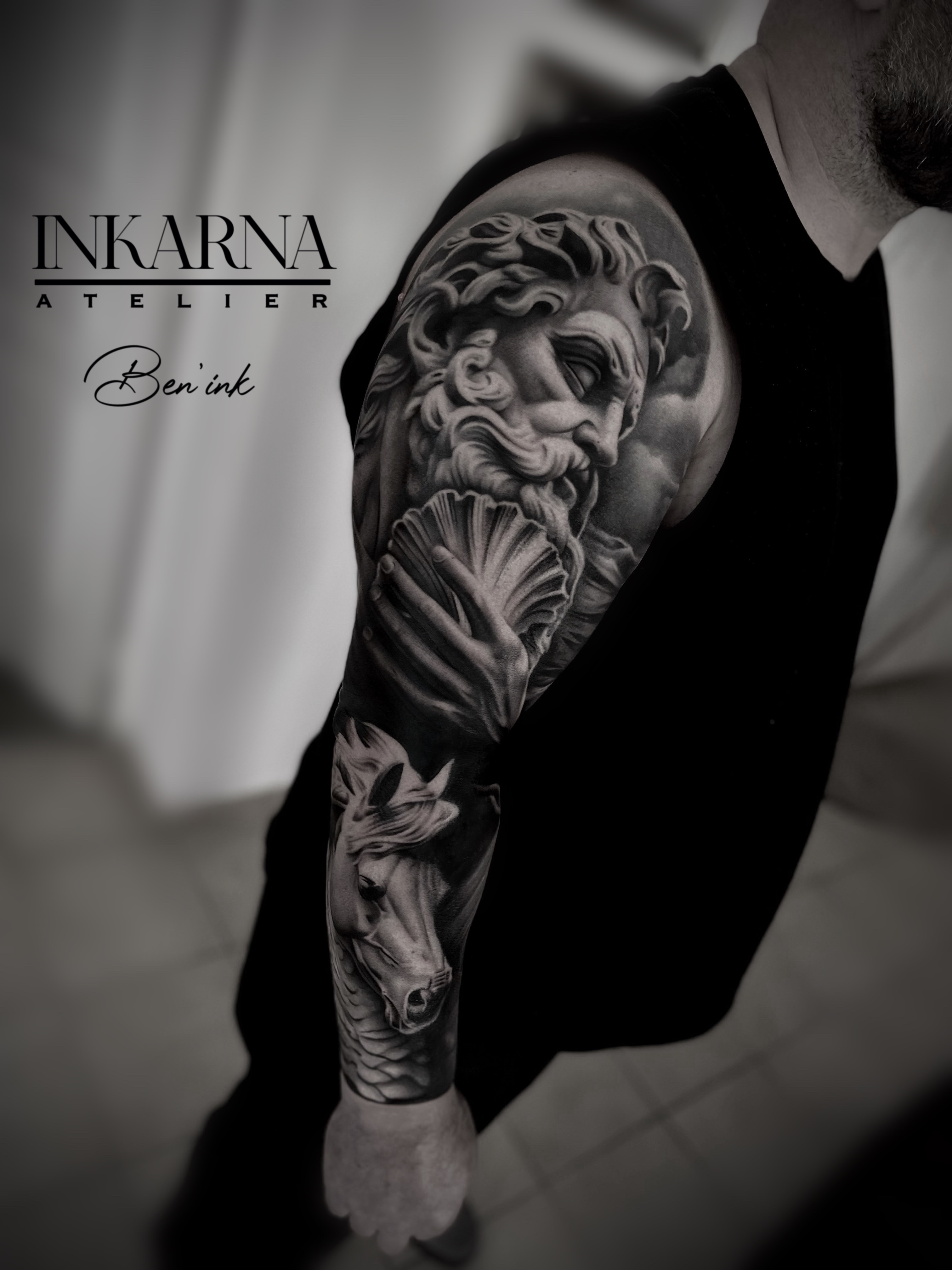 L'Odyssée de Triton — tatouage par Ben INK