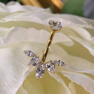 Banane de Nombril Persephone en Titane ASTM F-136 – PVD Gold